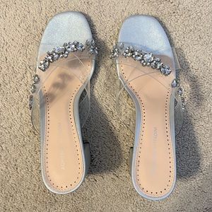 Adrienne Vittadini Clear Silver Heels